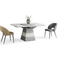 Table à manger moderne en bois, simple, luxueuse, multifonctionnelle, pour la maison, petite, extensible, longue, carrée, pliable, écologique