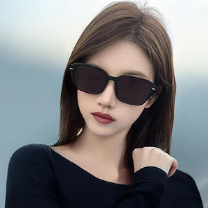 Nouvelles lunettes de soleil rétro de style coréen à petite monture, unisexe, en plastique noir, verres PC, protection UV400, type 3, pare-soleil - Product Image 1