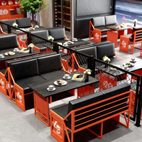 Ensemble table et chaises de style industriel en PU pour salon de thé, restaurant commercial, bar, café, barbecue, banquette créative, canapé personnalisé