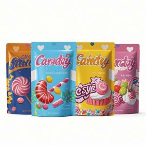 Logo personnalisé imprimé 3.5 holographique Ziplock Mylar sacs gravure impression pour gelée alimentaire pochette emballage 3D effet UV sacs vierges - Product Image 1