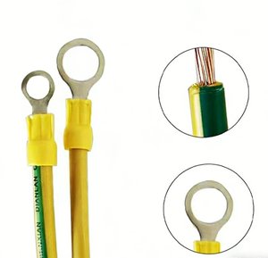 Elektrik Panoları, Güneş Enerjisi Sistemleri ve Ekipman Topraklaması için Önceden Sıkıştırılmış Halka Terminalli Sarı-Yeşil İzoleli Topraklama Kablosu - Product Image 1