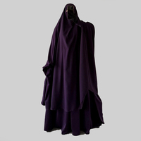 Jilbab Nida 2 Pièces sur Mesure avec Niqab et Jupe Longue, Ensemble de Prière Pudique pour l'Aïd et le Ramadan, Vêtements Islamiques pour Femmes Musulmanes, Jilbab en Gros