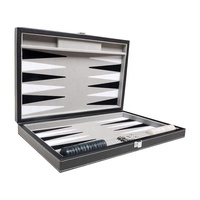 Jeu d'échecs et de backgammon portable en similicuir PU, plateau pliable, ensemble de jeux de société