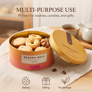 Caja Metálica Redonda Pequeña de Alta Calidad para Alimentos, Lata para Guardar Galletas de Mantequilla - Product Image 3
