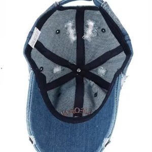 Factory Wholesales Custom Sporty Waterproof Jersey Street Trend <b>Old</b> Torn Denim <b>Baseball</b> Cap for Men Women Outdoor Leisure - Product Image 4