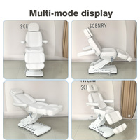 Table de massage électrique de luxe à 3/4 moteurs pour salon de beauté et spa, avec lumière d'ambiance et commande au pied