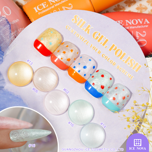 Vernis Gel Soie Couleurs <span class=keywords><strong>Pastel</strong></span> Rose Blanc <span class=keywords><strong>Orange</strong></span> Bleu 1kg Effet Scintillant Coquillage Sirène Filamenté Soak Off UV LED Cadeau pour Femme - Product Image 6