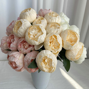 Ramo de Peonías Redondas Suzume Ii de 10 Cabezas, 48 cm, Flores Artificiales de Alta Simulación, Decoración para Bodas y Hogar - Product Image 4