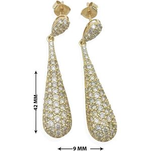 จิวเวลสปาร์คต่างหูทรงหยดน้ำ 3.30 กะรัต เพชรขาวธรรมชาติ ทองคำแท้ 14K ทรงกลม สี I-J สีขาวใส สำหรับผู้หญิง - Product Image 2
