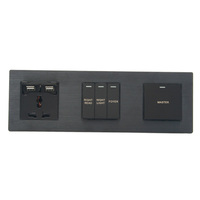 15B Série De Luxe De Mur De Chevet D'hôtel Intelligent Interrupteur À Bouton-Poussoir Universel Prise Double USB Panneau