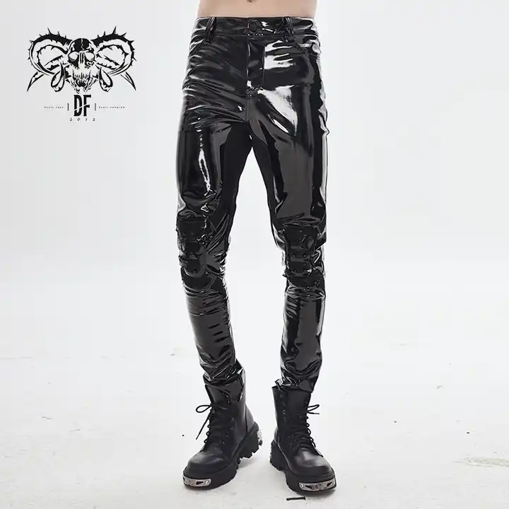 Mens Pants Fashion Men Latex Stretchy Leather Slim Clothing PU Skinny Wet  Look Tights Streetwear Trousers 231218 From Kai02, $64.49 | DHgate.Com