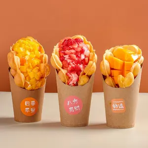 Vaso de papel Kraft biodegradable para patatas fritas
