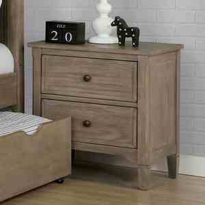 Cama individual con cama nido, 2 mesitas de noche, juego de muebles de dormitorio en gris cálido con acabado de madera, almacenamiento para niños y adolescentes - Product Image 6