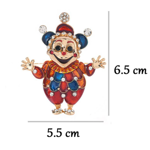 2026レトロエナメルピエロブローチ女性のファッションジュエリーラインストーンブローチピン誇張された性格ホリデーチェスト花ギフト - Product Image 5