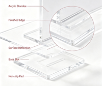 Support de table en acrylique découpé sur mesure, simple ou double face, impression UV avec base détachable, panneau de table transparent en acrylique