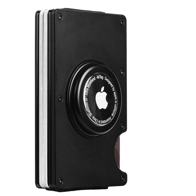 Custom Logo New Design Fashion RFID Blocking Aluminum Multi-Function Man Smart Air Tag Wallet Card Holder for Credit Cards