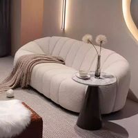 Lammfell-Kürbis-Chesterfield-Sofa-Set Dreisitzer für Kleine Wohnungen Internet-Trend Lässig Einfach Modern Leichter Luxus