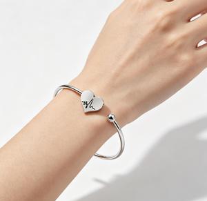 สร้อยข้อมือพยาบาลลายคลื่นหัวใจ EKG ดีไซน์โดดเด่น เครื่องประดับแฟชั่น - Product Image 4