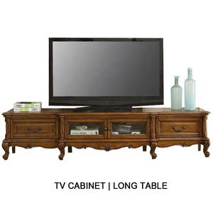 Tavolino Porta <span class=keywords><strong>TV</strong></span> in Legno Stile Retrò di Lusso Marrone per Soggiorno - Product Image 2