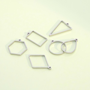 Colgante de marco geométrico de acero inoxidable pulido para manualidades con resina o aceite, accesorios de joyería DIY - Product Image 4