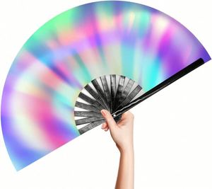 Éventails à main personnalisés de 13 pouces pour les fêtes, en bambou de qualité, cadeau artisanal - Product Image 1