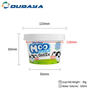 OUDAYA Gobelets à glace en plastique à paroi simple, designs personnalisés, IML, 520 ml, PP de qualité alimentaire, pour yaourt, sans transfert d'odeurs, inviolables - Product Image 2