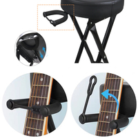 Tabouret de Guitare Pliant en Métal, Siège Portable pour Musicien, Repose-Pieds pour Scène, Studio, Maison