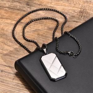 High Quality Jewelry Gold Plated Stainless Steel Geometric Pendant Necklace for <b>Men</b> - Product Image 5
