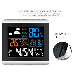 Estación Meteorológica <span class=keywords><strong>Digital</strong></span> Multifuncional de Temperatura y Humedad con 3 Grupos de Reloj Despertador, Visualización de Hora, Fecha y Semana para el Hogar - Product Image 5