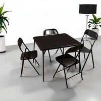 Table basse pliante minimaliste en métal noir pour salon