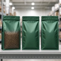 Emballage personnalisé de haute qualité directement de l'usine, sacs à café à fond plat avec valve pour usage alimentaire