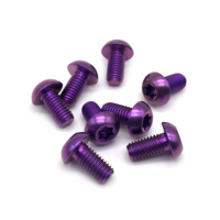 Vis en titane anodisée CNC vis autotaraudeuse M3 M4 M8 M6 M10 boulon de vélo à tête de bouton colorée GR2 GR5 Torx vis en titane