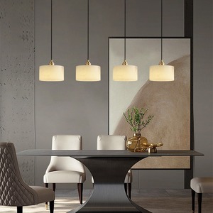 Spanish Marble Pendant <b>Light</b> Multi Head Led Chandelier For Villa Staircase And Lobby Luxury Copper Design - Product Image 3