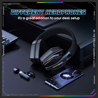Auriculares Inalámbricos ONIKUMA GT826 Tri-Modo Estéreo 2.4GHz, Auriculares para Juegos RGB, Auriculares Profesionales para Gamers con Diseño Over-Ear 2.4GHz