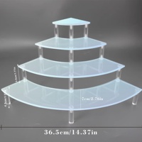 Présentoir en acrylique en gros, support modulaire rond à niveaux pour figurines, présentoir de comptoir de qualité professionnelle pour la vente au détail