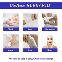 Pansement en gaze respirante roulé de 4 pouces par 4 yards, consommables médicaux, bandage en gaze PBT avec ruban adhésif