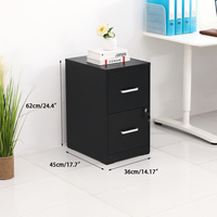 Archivador Vertical con 2 Cajones y Cerradura con Llave, Diseño Compacto que Ahorra Espacio, para Hogar, Oficina o Dormitorio