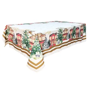 Rectangular Christmas Style Multi-element Design House Design Tablecloth