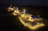 Tente Dôme de Glamping de Luxe pour Hôtel-Resort, Tente Cocon en Toile à Armature Droite pour 4-5 Personnes, Type Safari, Quatre Saisons