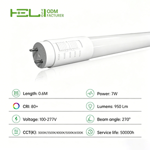 Type B-T8 Nord-Américain 600mm 7W 230V50Hz LED <span class=keywords><strong>Tube</strong></span> compatible connexion mono/bi-extrémité, Protection Fuite Courant CE - Product Image 1