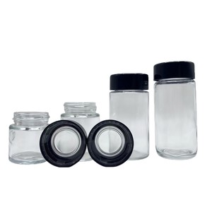 Multiple Size Wholesale Customized Airtight Smell Proof Magnifying Glass Jar Round Glass <b>Storage</b> Jar with Child Resistant Cap - Product Image 6