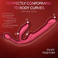 Vibromasseur télescopique à poussée, double pénétration, pour bien-être anal féminin, massage vaginal, point G, jouet sexuel pour femme et lesbiennes
