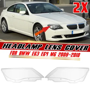 1 paire de couvercles de phares E63 E64, coque de protection de phare avant pour BMW E63 E64 M6 2008-2010 63127186815 63127186816 - Product Image 1