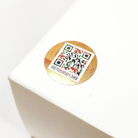 Etiqueta adhesiva para número de serie, sistema de software gratuito, personalizada, forma redonda, código qr