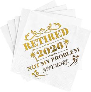 <span class=keywords><strong>Serviettes</strong></span> en <span class=keywords><strong>papier</strong></span> jetables personnalisées avec logo imprimé or pour cocktails, mariages, dîners - Product Image 4