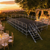 Scène de mariage modulaire de luxe personnalisée en alliage d'aluminium, plateforme de scène extérieure à assembler pour festival, vente chaude