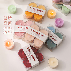 Scented Candle Tea Lights Round Soy Wax Indoor Wedding Favors - Product Image 1