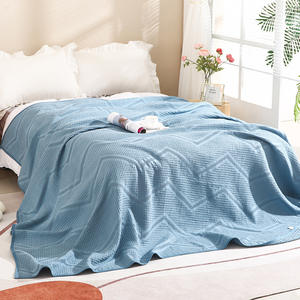 <span class=keywords><strong>Gaze</strong></span> tissée de couette de serviette gaufrée 100% coton transfrontalière pour l'été simple ou <span class=keywords><strong>double</strong></span> couverture de sieste de canapé ou couverture de bureau - Product Image 3