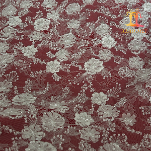 Phong Cách Mới 100% Polyester 3D Ưa Thích Thêu Đám Cưới Cô Dâu Đính Cườm Couture Sang Trọng Pháp Vải Tuyn Ren Vải XM-BF1103 - Product Image 6