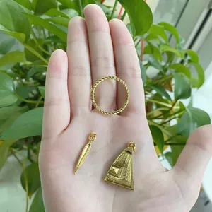 Jewelry Making Pendants Jewelry Circle Feather Pyramid Pendants Alloy Metal Charms For Necklace And Bracelet